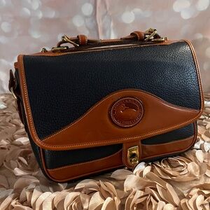 Dooney & Bourke Black and Brown Leather Satchel